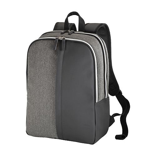 Laptop backpack in eco-leather and polycotton 1