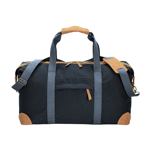 Recycled canvas duffle bag. adjustable and removable shoulder strap with metal buckles 3