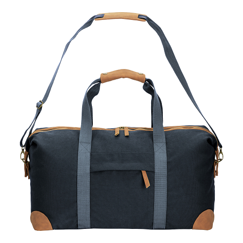 Recycled canvas duffle bag. adjustable and removable shoulder strap with metal buckles 4