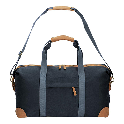 Recycled canvas duffle bag. adjustable and removable shoulder strap with metal buckles 4