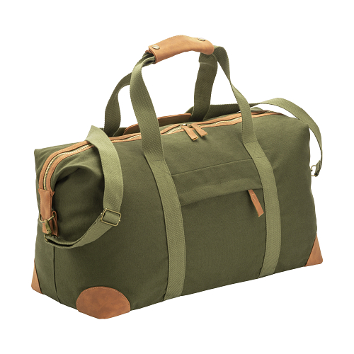 Recycled canvas duffle bag. adjustable and removable shoulder strap with metal buckles 2