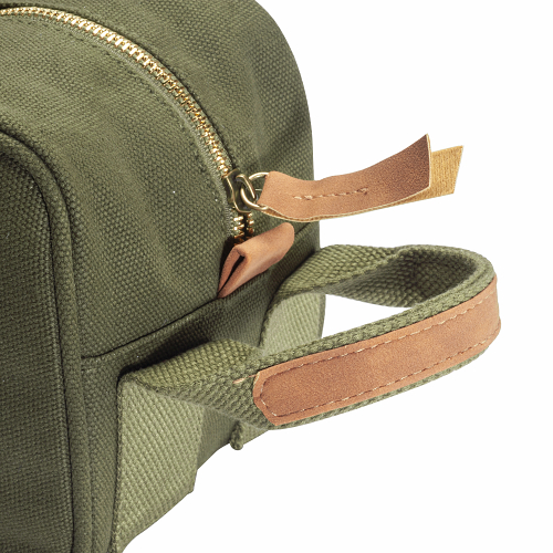 Recycled canvas beauty case with side handle 3