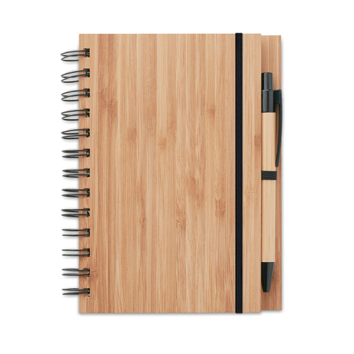 Carnet din bambus cu pix 1