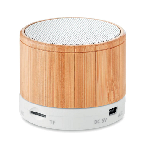 Boxa rotunda wireless bambus 1