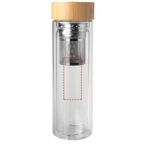 Bailey 400 ml borsilicate glass infuser bottle with bamboo lid 4