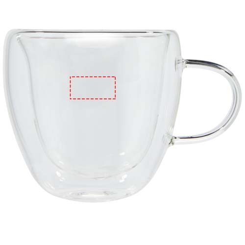 Manti 2-piece 100 ml double-wall glass cup with bamboo coaster  4