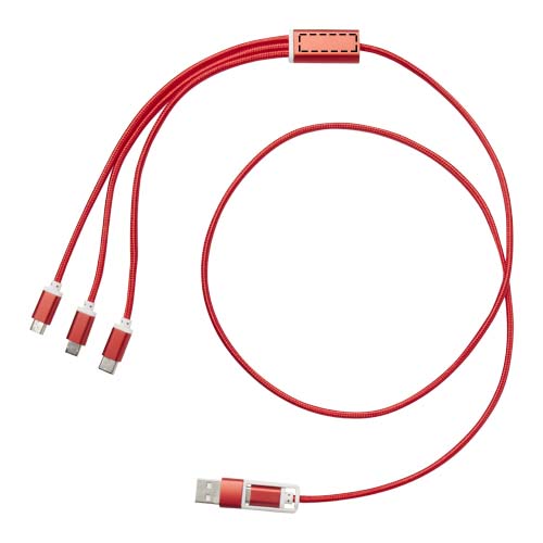Versatile 5-1 recycled aluminium charging cable 4